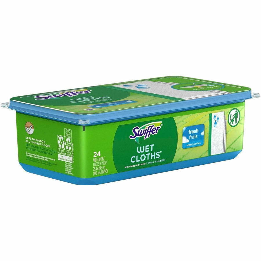 Swiffer Sweeper Wet Cloths, White, Residue-free, 24 / Carton, PGC75588CT