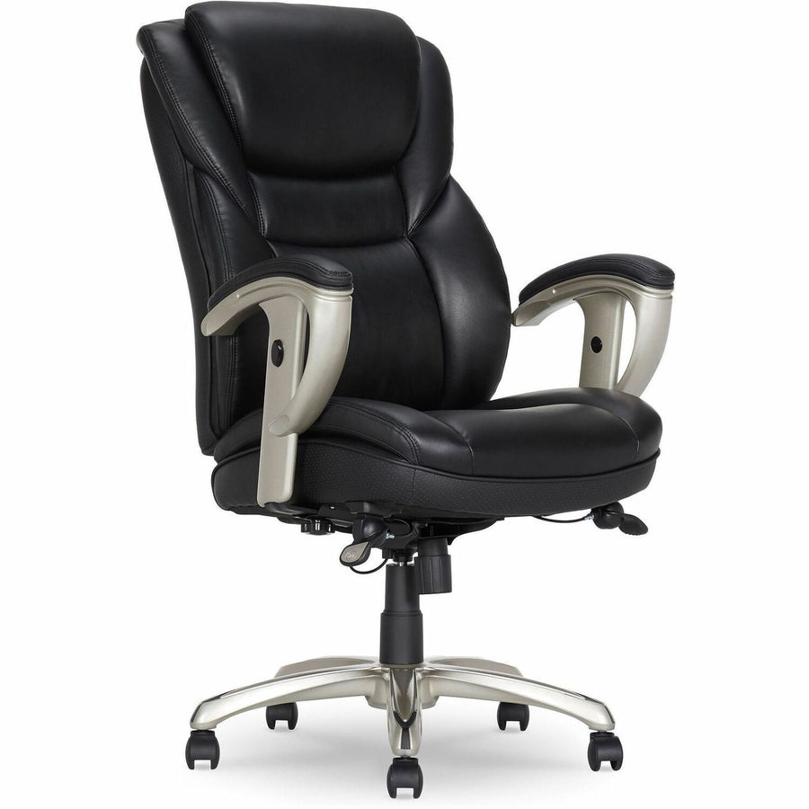 Serta Chair, Black, Bonded Leather, Heavy Duty Base, SRJ49710BLK