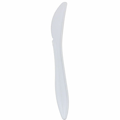 Lollicup Karat Knife Med-weight/White, 10 / Carton, KRTU2006W
