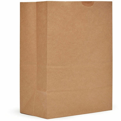 AJM Packaging 1/8 BBL #57 Kraft Paper Grocery Sacks, Natural Kraft, 500 / Carton, AJMSS57NP5CES