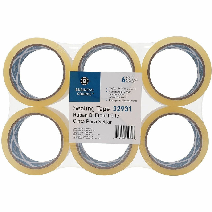 Business Source 3" Core Sealing Tape, Clear, 6 / Pack — view 1