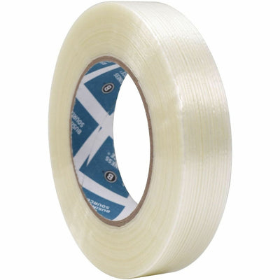Business Source Filament Tape, White, 1 Roll, BSN64025