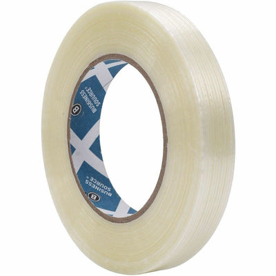 Business Source Filament Tape, White, 1 Roll, BSN64024