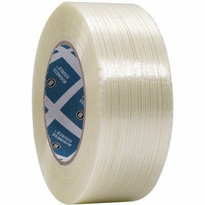 Business Source Filament Tape, White, 1 Roll, BSN64026