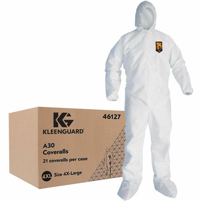 Ansell Health KleenGuard A30 Protection Coveralls, White, 25 / Carton, ANS46127