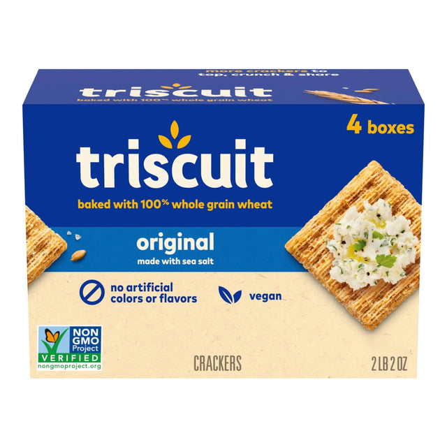 Triscuit Original Whole Grain Crackers (4-Pack, 8.5 oz Each) | Wholesome Vegan Snack Triscuit