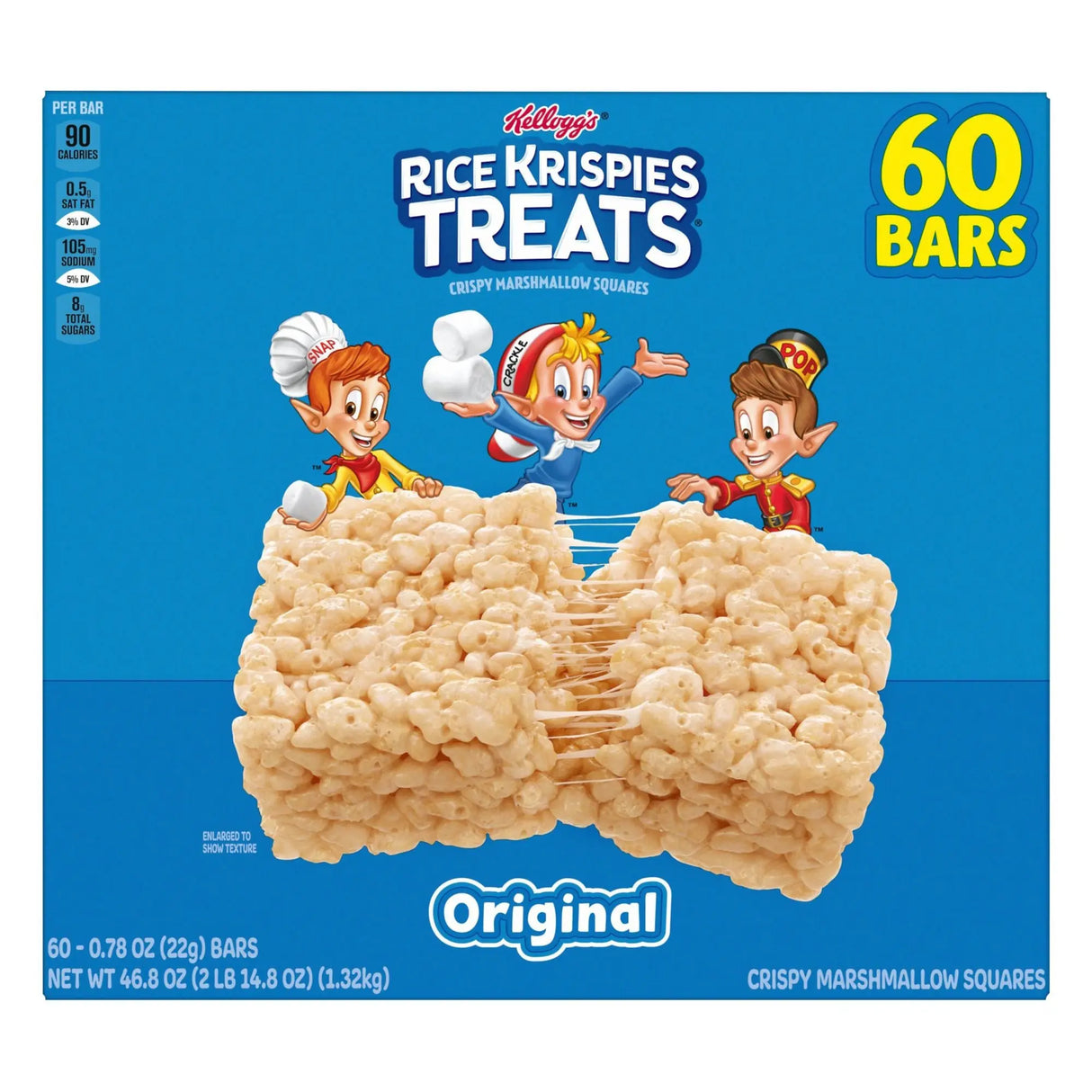 Rice Krispies Treats (60-Pack) | Classic Chewy Bars Made with Real Marshmallow Rice Krispies Treats