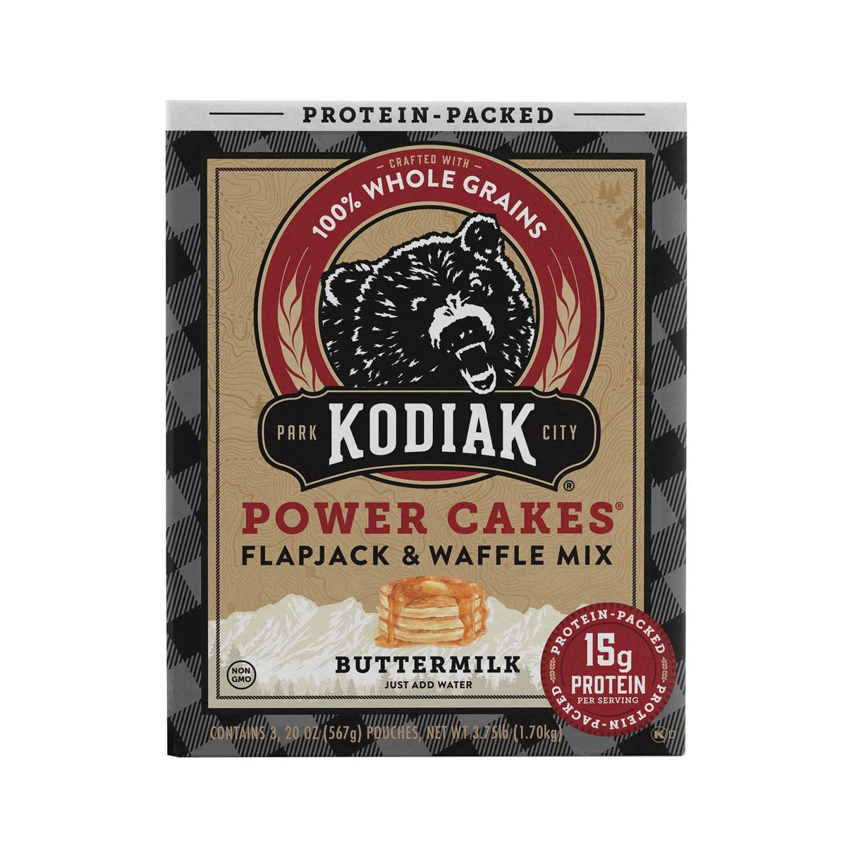 Kodiak Power Cakes Mix (3.75 lbs) | Buttermilk Protein-Packed Pancake Batter Kodiak