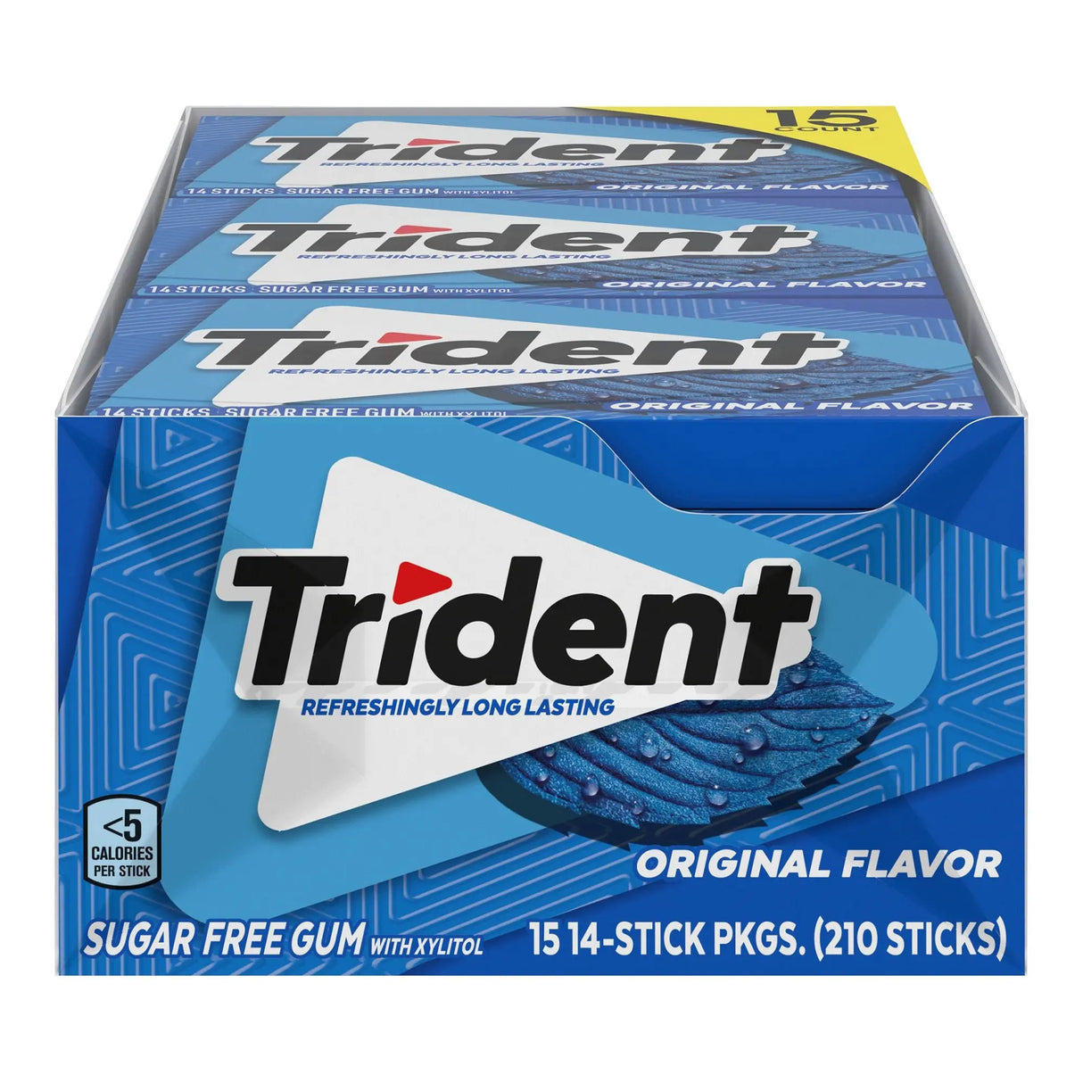 Trident Original Sugar-Free Gum (15-Pack) | Classic Mint Flavor for Long-Lasting Freshness Trident