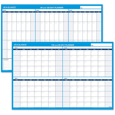 ACCO At-A-Glance 90/120-Day Erasable Wall Planner, Blue, 36", AAGPM23928
