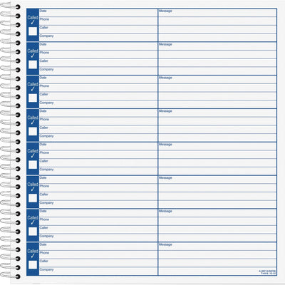 TOPS Adams Voice Mail Log Book, 7.50" Width x 8.50" Length, 2 / Pack, ABFS8714