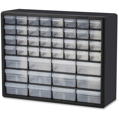 Akro-Mils 44-Drawer Stackable Storage Cabinets, Black, Polystyrene, Finger Grip, AKM10144