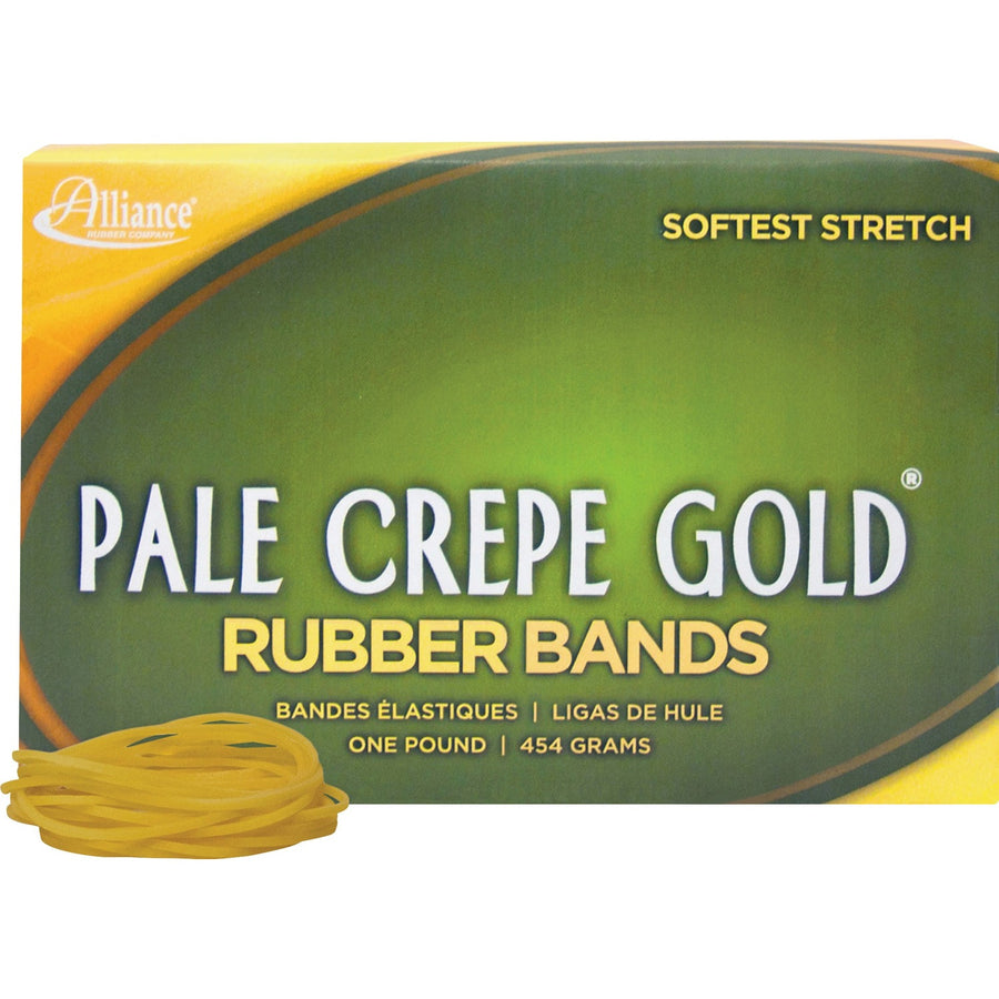 Alliance Rubber Pale Crepe Gold Rubber Bands, Golden Crepe, 2675 / Box — view 1