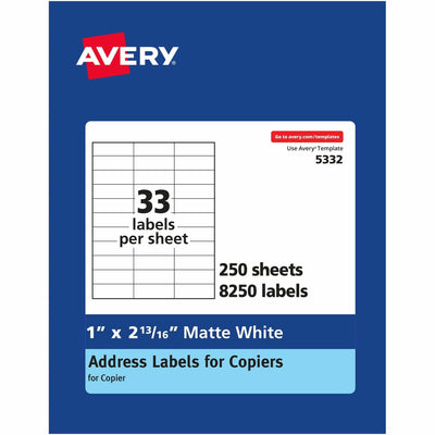 Avery Copier Address Labels, White, 8250 / Box, AVE5332