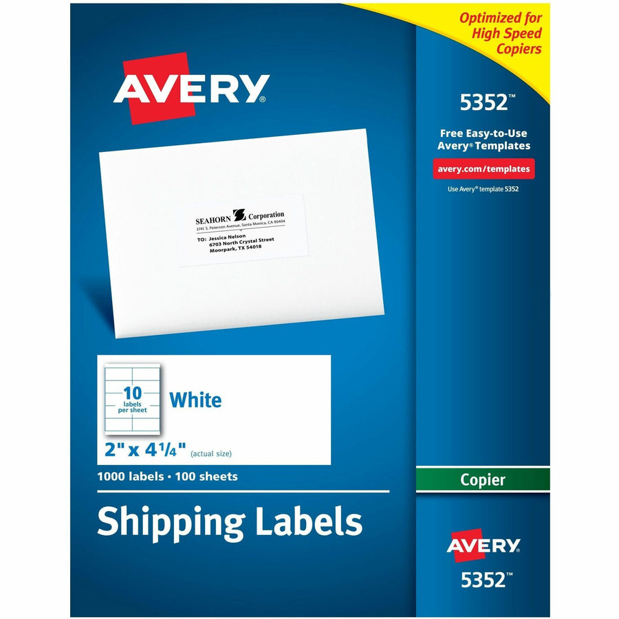 Avery Shipping Label, White, 1000 / Box — view 1