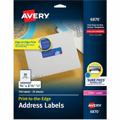 Avery Print-to-the-Edge Copier Address Labels, White, 1 Pack — view 1