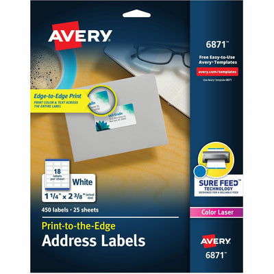 Avery Print-to-the-Edge Shipping Labels, White, 1 Pack — view 1
