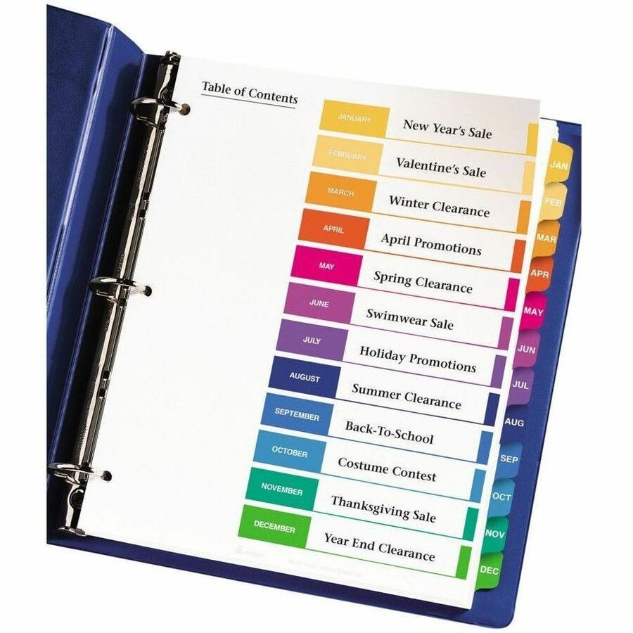 Avery Ready Index 12 Tab Dividers, Customizable TOC, 6 Sets ), White, 1 Pack — view 1