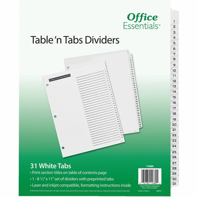 Avery Table 'N Tabs Daily Dividers, Black, 1 Set — view 1