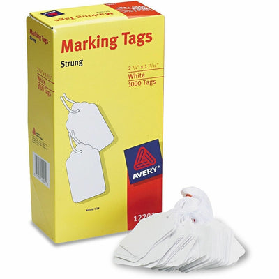 Avery Marking Tags, Strung, 2-3/4" x 1-11/16", 1,000 Tags ), White, 1000 / Box — view 1