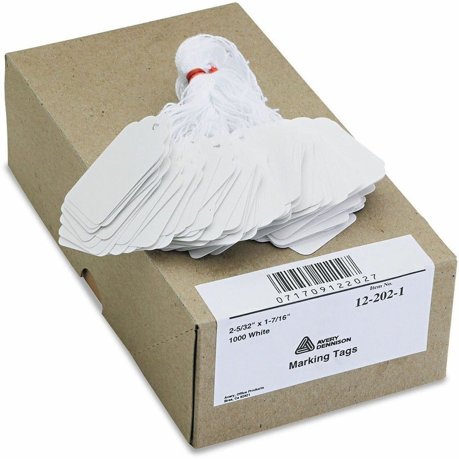 Avery Marking Tags, String, 2-5/32" x 1-7/16", 1,000 Tags ), White, 1000 / Box — view 1