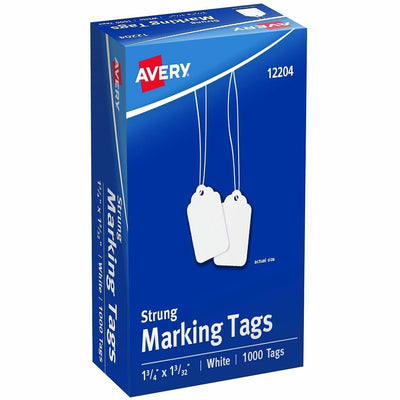 Avery Marking Tags, Strung, 1-3/4" x 1-3/32", 1,000 Tags ), White, 1000 / Box — view 1