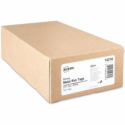 Avery 2-1/4" Metal Rim Key Tags, Strung, White, 500 Tags ), 500 / Box — view 1