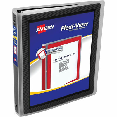 Avery Flexi-View 3 Ring Binder, Black, 8 1/2" Width x 11" Length, 12EA/CT — view 1