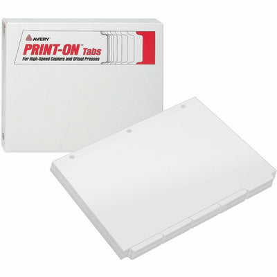 Avery Print-On 3-Hole Punched High-Speed Copier Tabs, White, 30 Set — view 1