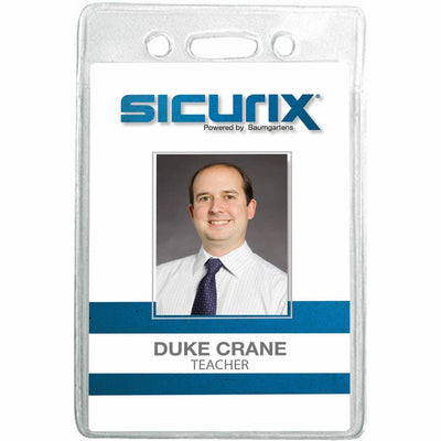 Baumgartens SICURIX Badge Holder, Clear, 12 / Pack, BAU67820