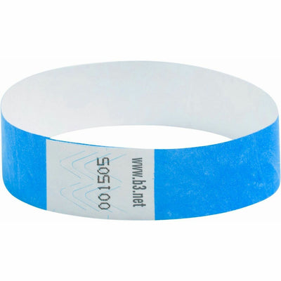 Baumgartens SICURIX Standard Dupont Tyvek Security Wristband, Blue, 100 / Pack, BAU85030