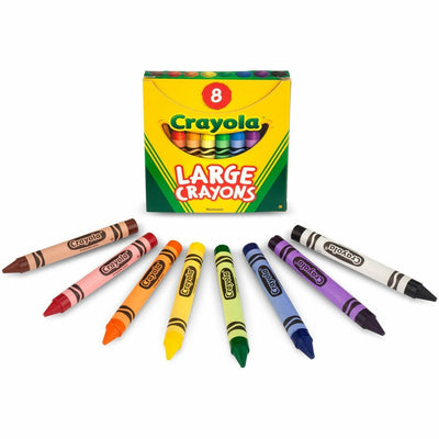 Crayola Large Crayons, Assorted, 8 / Box, CYO52-0080