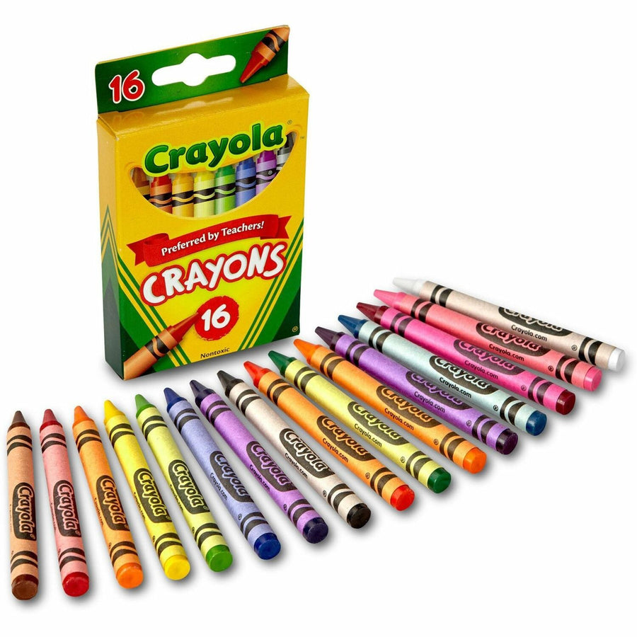 Crayola Regular Size Crayon Sets, Assorted, Water Proof, 16 / Box, CYO523016