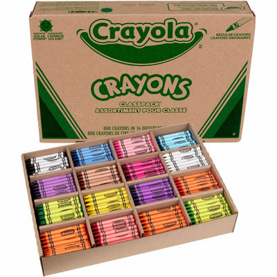 Crayola Crayon Classpack, 800 Count, 16 Colors, Violet, Sturdy, 800 / Box, CYO52-8016