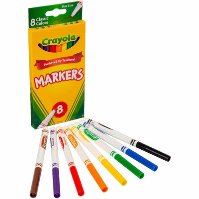 Crayola Fine Tip Classic Markers, 8 / Set, CYO58-7709