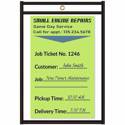 C-Line Stitched Vinyl Shop Ticket Holders, Black, 25 / Box — view 1