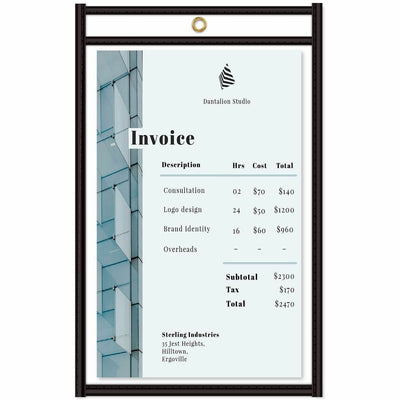 C-Line Stitched Vinyl Shop Ticket Holders, Clear, 25 / Box — view 1
