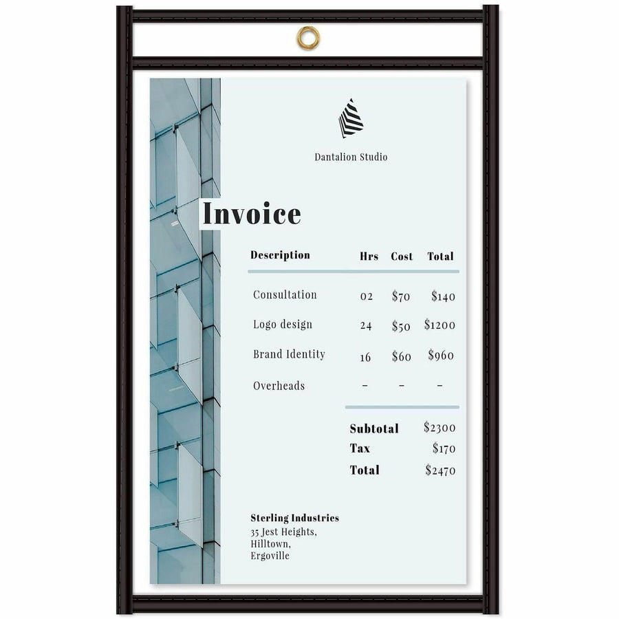 C-Line Stitched Vinyl Shop Ticket Holders, Clear, 25 / Box — view 1