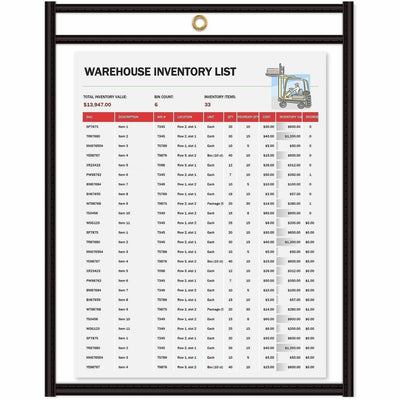 C-Line Stitched Vinyl Shop Ticket Holders, Clear, 25 / Box, CLI46114