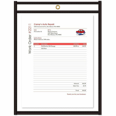 C-Line Stitched Vinyl Shop Ticket Holders, Clear, 25 / Box, CLI46911