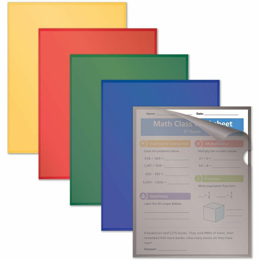 C-Line Project Folders, 8.5" Width x 11" Length, Assorted, Polypropylene, Copy Safe, 25 / Box, CLI62130