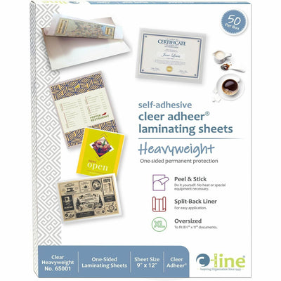 C-Line Cleer-Adheer Laminating Sheets, Clear, 50 / Box — view 1