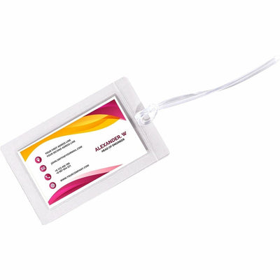 C-Line Cleer Adheer Custom Laminated Luggage Tags, Clear, 10 / Pack — view 1