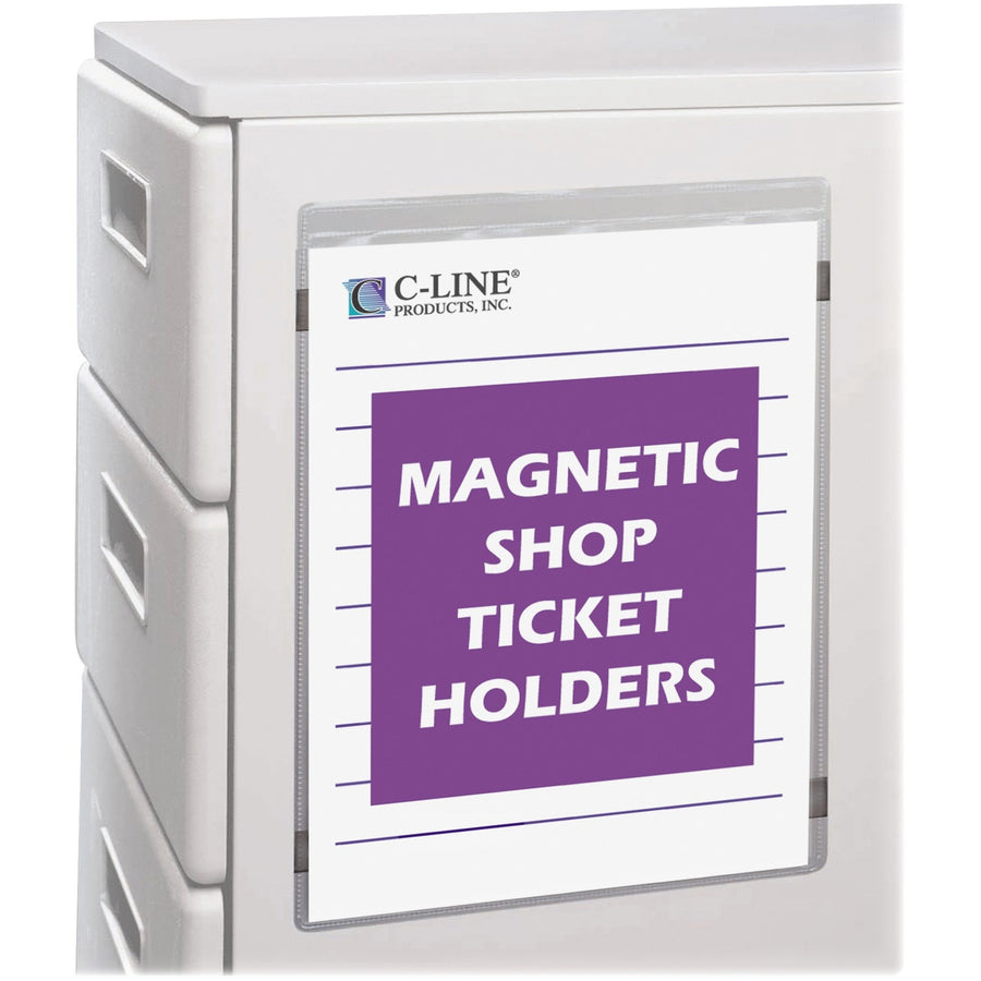 C-Line Magnetic Shop Ticket Holders, Clear, 15 / Box — view 1