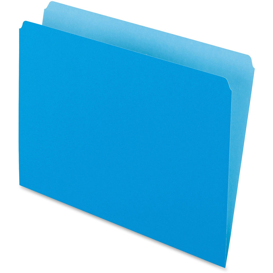 TOPS Pendaflex Letter Recycled Top Tab File Folder, Blue, 8 1/2" Width x 11" Length, 100 / Box — view 1