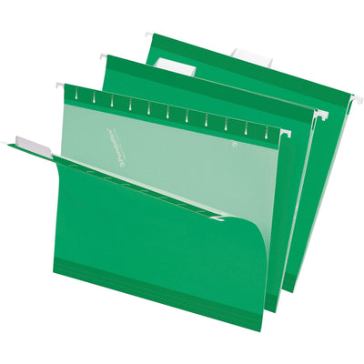 TOPS Pendaflex 1/5 Tab Cut Letter Recycled Hanging Folder, Bright Green, 8 1/2" Width x 11" Length, 25 / Box — view 1