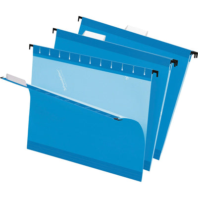 TOPS Pendaflex 1/5 Tab Cut Letter Recycled Hanging Folder, Blue, 8 1/2" Width x 11" Length, 25 / Box — view 1