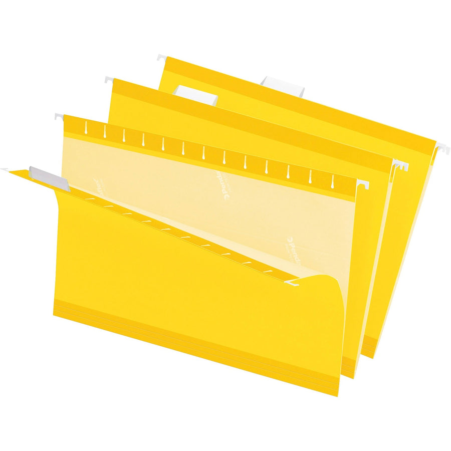 TOPS Pendaflex 1/5 Tab Cut Legal Recycled Hanging Folder, Yellow, 8 1/2" Width x 14" Length, 25 / Box — view 1