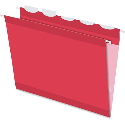 TOPS Pendaflex Ready-Tab 1/5 Tab Cut Letter Recycled Hanging Folder, Red, 8 1/2" Width x 11" Length, 25 / Box — view 1