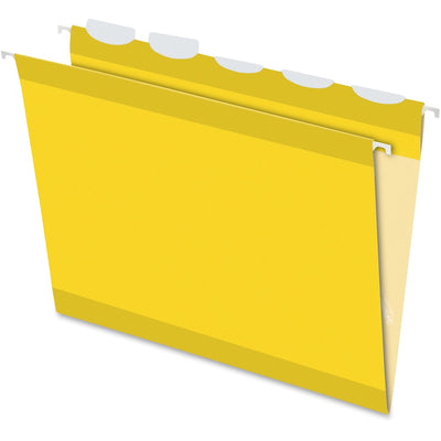 TOPS Pendaflex Ready-Tab 1/5 Tab Cut Letter Recycled Hanging Folder, Yellow, 8 1/2" Width x 11" Length, 25 / Box, PFX42624